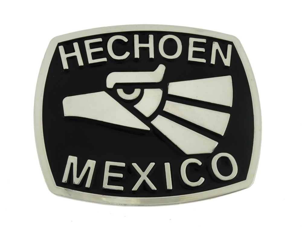 Hecho en Mexico Belt Buckle Mexican Men Women Rodeo Cowboy Western Silver Metal