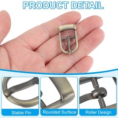 16Pcs 0.6&Prime; Single Prong Belt Buckle Roller Buckle Black/Silver/Light Gold/Brown
