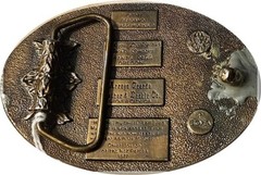 NATIVE AMERICAN MAN ON HORSE BELT BUCKLE – BERGAMONT BRASS WORKS