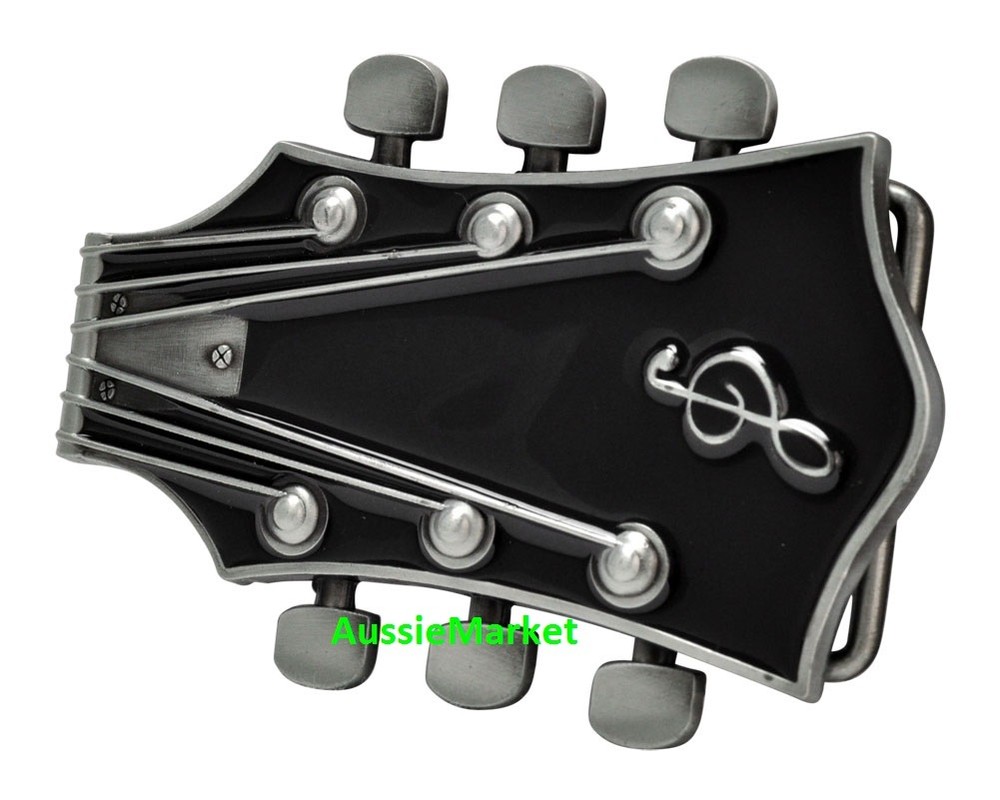 1 x mens ladies belt buckle quality metal alloy jeans guitar music note band