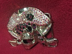 Crystal Rhinestone Purple Pirate Belt Buckle