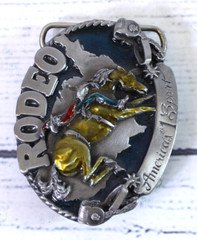 Rodeo America&rsquo;s #1 Sport Pewter Belt Buckle SISKIYOU PEWTER & ENAMEL