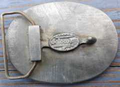 belt buckle oval Daleco Mfg. Seville steam locomotive train engine 3.25&Prime; long