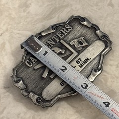Metal Carpenter Belt Buckle (70’s or 80’s, R&M Industries) Tools Hammer Square