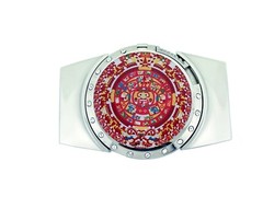 Removable Lighter Belt Buckle Aztec Calendar Native Western Rodeo Cowboy Metal