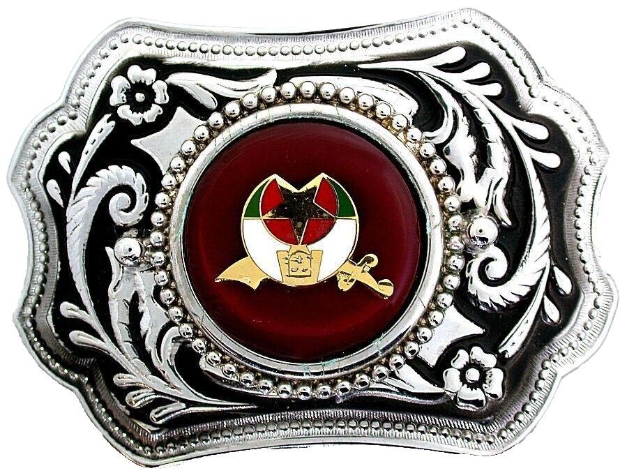Silver Color Western Shriners New Old Stock 3 7/10&Prime; Belt Buckle EPBB265/12725