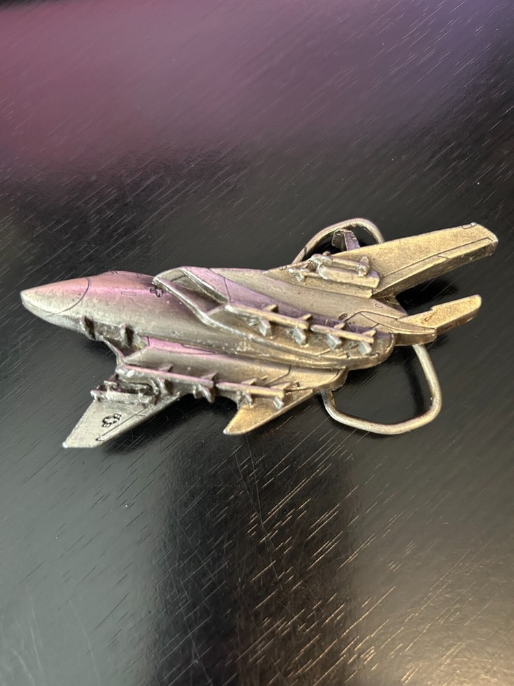 Vintage Collectible F-15 Eagle Fighter Airplane Bergamot 1980 Belt Buckle