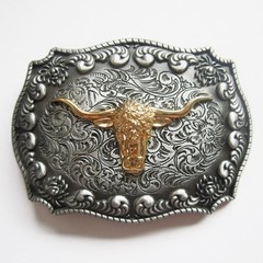 NEW 3-D BULL ANIMAL HEAD HORN RODEO COWBOY WESTERN BELT BUCKLE