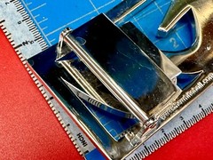 Unique See Through Dual Hook Pattern Silver Color Reflective Belt Buckle