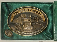 Vintage 2002 Metal Belt Buckle, Brass, ABF Freight Systems Inc, Trucking, Big