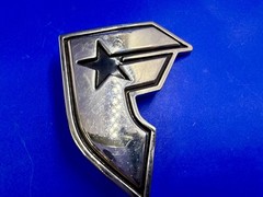 Famous Stars and Straps F Logo Belt Buckle Silver Black Metal Y2K