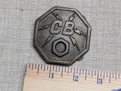 vintage 1970s belt buckle CB RADIO western TRUCKER semi-truck WESTERN cowboy