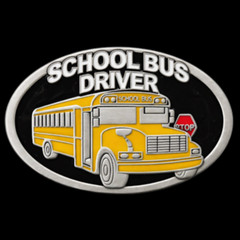 School Bus Driver Yellow Buses Work Profession Belt Buckle Buckles