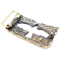 Crow belt buckle, Handmade belt buckle made of solid brass, Mythical black bird