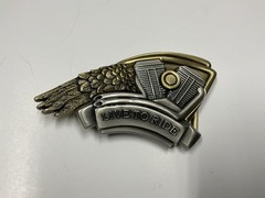 Pewter Belt Buckle Ride Hard Live To Ride Motorcycle Biker Eagle Skull Flames