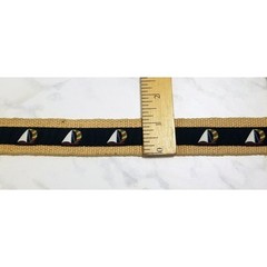 Dooney Bourke Novelty Sailboat Nautical Belt Tan Canvas Preppy 30 Woven Boating