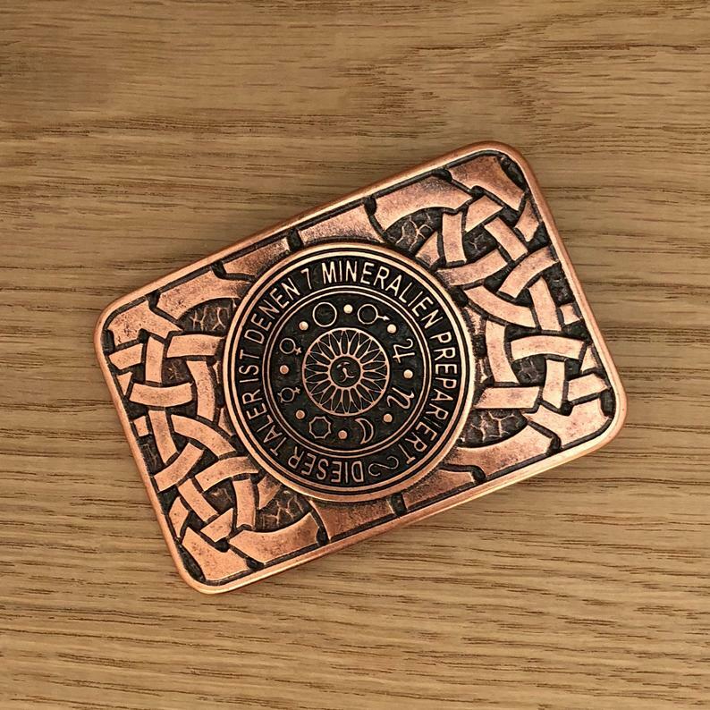 Sun Amulet Mens Ractangle Metal Belt Buckle Protective Talisman Accessories