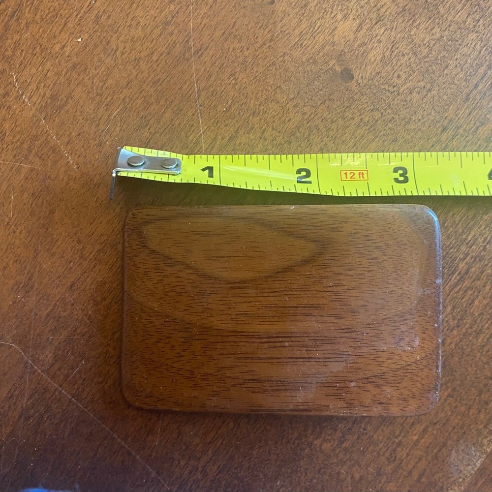 Vintage Handcrafted Wooden Belt Buckle Natural Grain Rectangular Brown Rustic