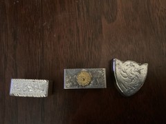 2 Buckle Keeper and 1 Buckle Tip In Silver Plated for Belt