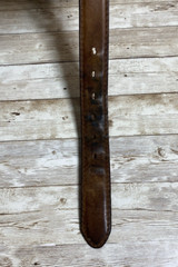 Justin Belt Mens Brown Leather Silver Tone Buckle Floral Scroll Western Cowboy