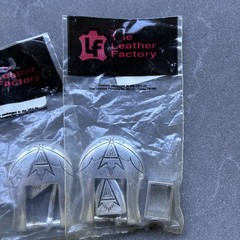 A Classic 3-piece Belt Buckle Set Lot Of 5 / Nickel Finish 3/4&Prime; Wide Fit NOS