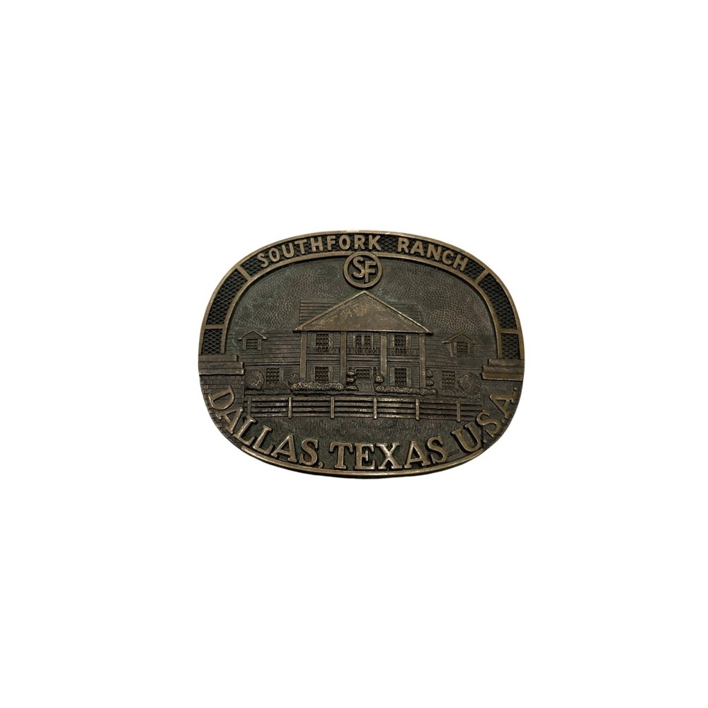 Norman Company Belt Buckle Unisex OS Brass Southfork Ranch Dallas 1980 Vintage