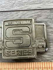 Vintage International Harvester S Series Belt Buckle Silver Truck 80s Spec-Cast