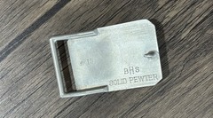 TENNIS SHOWING RACKET BALL & NET MENS METAL BHS BELT BUCKLE SOLID PEWTER #15