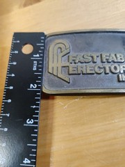 VTG BELT BUCKLE Fast Fab Erectors COMPANY Cast Metal HEAVY 2×3&Prime; Fits 1.5&Prime; Belt