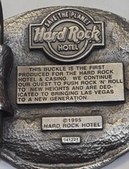 VTG 1995 Hard Rock Hotel Las Vegas « Save the Planet » Belt Buckle Multicolored