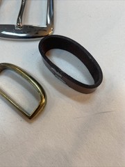 VNTG 5 pc LOT western BELT BUCKLES leather COWBOY rodeo BRASS Loop USA BB336 2