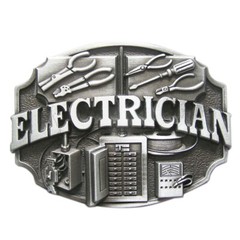 Antique Silver Electrician Trades Tradesman Belt Buckle also Stock in the US
