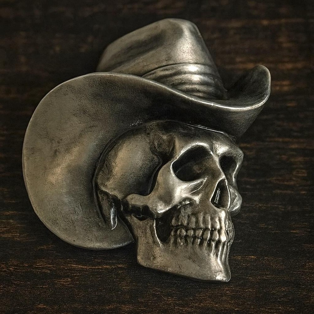 Western Cowboy Skull Belt Buckle Outlaw Skeleton Cowboy Fashion Buckle