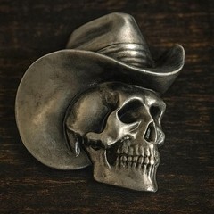 Western Cowboy Skull Belt Buckle Outlaw Skeleton Cowboy Fashion Buckle