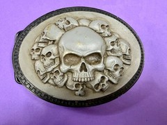 Multiple Skull Head Biker Gothic Punk Vibe Plastic Belt Buckle by Novelty