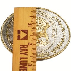 NORTH AMERICAN HUNTING CLUB Belt Buckle Gold & Silver Tone Eagle Bow Arrow Rifle