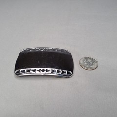 Silver Tone Rectangular Tie Bar Clip Mens Engraved Geometric Pattern Size Shown