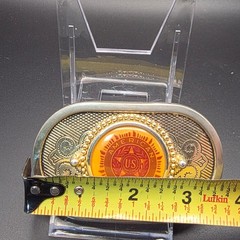 Vintage American Legion Belt Buckle Mens Gold Silver Excellent Oval Emblem