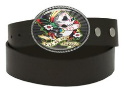 Punk Sugar Skull Girl Mexican Tattoo Handmade Artisan Belt Buckle