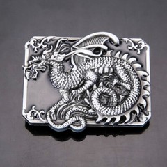 Unique Buckle Silver Bold Dragon Buckle Fits 1-5/8&Prime; Wide Belt