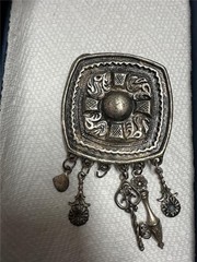 Vintage Belt Buckle Unique with Hanging Charms AS IS