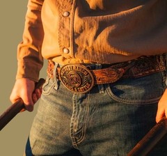 Montana Silversmiths Whiskey Ranch Land & Cattle Western Belt Buckle NEW!