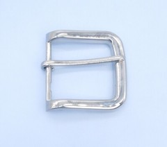 40mm Shiny Silver Tone Heavy Round Corner Square Single Prong Pin Belt Buckle