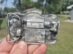 Vintage 1886 1986 Cogswell North Dakota Centennial Belt Buckle 227/252