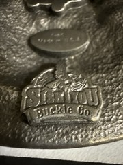 Vintage American Trucker 1998 Pewter Belt Buckle Siskiyou Semi Truck Eagle USA
