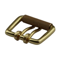 Retro Heavy Duty Solid Brass Double Prong Roller Belt Buckle For 38mm