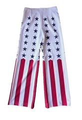 Vtg 1970s Miss Shaheen USA Flag Bicentennial Bell Bottom Pants Wide Leg 30×30⁠