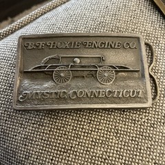 80S FIRE DEPARTMENT FIREFIGHTER TRUCK ENGINE BELT BUCKLE mystic Connecticut