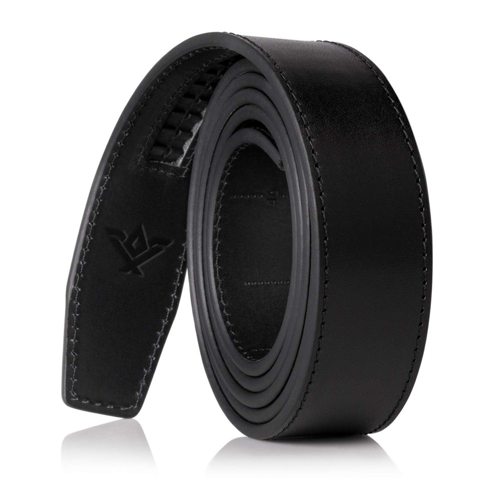 SlideBelts 1.25&Prime; Belt Strap (Full Up to 44&Prime;, Onyx Black Grain Leather)