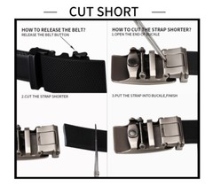 Mens Ratchet Belt Belts For Men Automatic Buckle Real Leather Waistband Straps